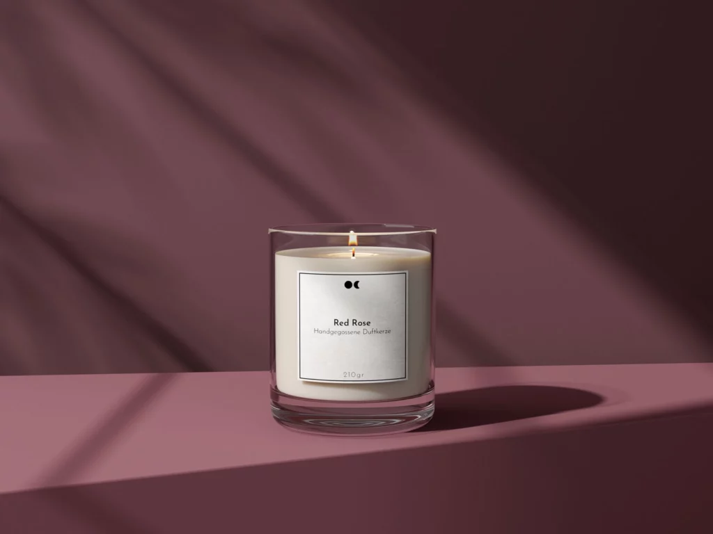 Rose scented candle