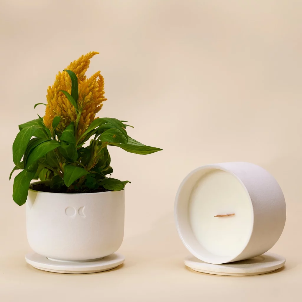 Blooming Ceramic Candle – Sea Salt Sage