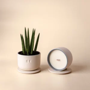 Vela de Cerâmica em Flor – Vetiver – 220 g